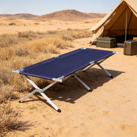 Lit de camping pliable rapide en tissu Oxford 600D, lit de camp portable avec cadre en alliage d'aluminium robuste pour la plage, la pêche et les voyages