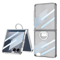 Étui de protection pour téléphone en PC rigide mat avec support d'anneau et protection d'écran pour Samsung Z Flip 8, étuis antichoc