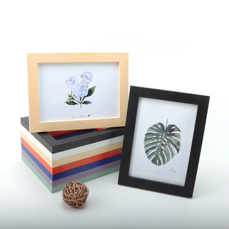 공장 도매 창조적 인 사진 프레임 테이블 장식 간단한 나무 사진 벽걸이 그림 프레임