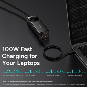 100W <span class=keywords><strong>GaN3</strong></span> Pro Desktop-Ladegerät Steckdosen leiste Ladestation Schnell ladegerät Für iPhone 13 12 Pro Max Xiaomi Samsung Laptop - Product Image 6