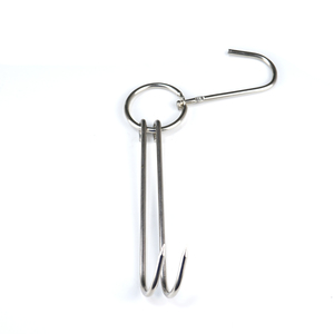 Hot Selling Stainless Steel Double Meat <strong>Hooks</strong> <strong>Rail</strong> <strong>for</strong> Hanging Drying BBQ and Rost Meat in BBQ Accessories and Restaurant - Product Image 2