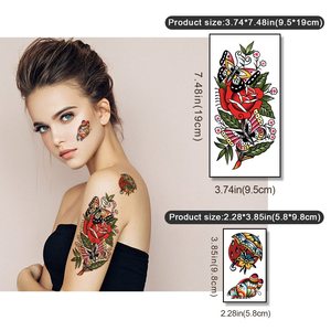 Tatuajes Temporales Clásicos para Adultos, Pegatinas <span class=keywords><strong>de</strong></span> Tatuajes Estilo Old School, <span class=keywords><strong>Tatuaje</strong></span> Estilo Sailor Jerry, <span class=keywords><strong>Tatuaje</strong></span> Tradicional Americano <span class=keywords><strong>de</strong></span> Flor Rosa para Brazo - Product Image 5