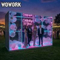 WOWORK Cabine Photo LED Néon pour Mariages avec Éclairage RGBIC pour Décoration d'Événements et Entreprises de Location