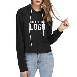 Outdoor Casual Thin Loose Breathable Short Ladies Pullover Hoodie New Design Gym Yoga Sport Cropped Women <b>Hoodies</b> - Product Image 1