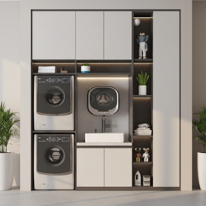 Mueble para <span class=keywords><strong>Lavadora</strong></span> Blanco, Solución de Almacenamiento para Lavandería, Impermeable y Resistente a la Humedad para Uso Doméstico - Product Image 4