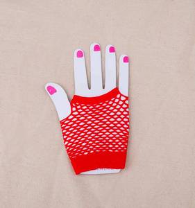 MS Hot Products Carnival Costume Dress up Halloween 1980's Party Props <b>Fishnet</b> Mesh Short Gloves Fingerless for Women - Product Image 6