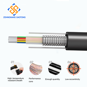 Câble à fibres optiques à tube central GYXTW 2-12 fibres pour installation aérienne et en conduit – Câble extérieur à tube central pour réseau extérieur - Product Image 3