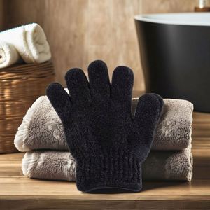 Guantes de Baño Exfoliantes de Cinco Dedos, Color Gris, para el Cuerpo, Ligeros, de Poliéster, para Sauna, Empaquetados a Granel - Product Image 2