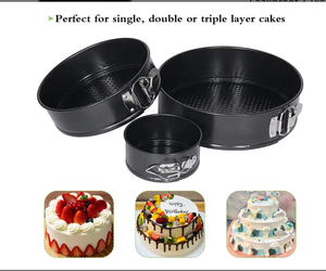 Set di 3 Teglie a Cerniera Antiaderenti per Cheesecake, 4-10 Pollici, <span class=keywords><strong>in</strong></span> <span class=keywords><strong>Acciaio</strong></span> Inox e <span class=keywords><strong>Acciaio</strong></span> al Carbonio, Grande Sconto - Product Image 5