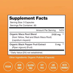 XXXXL Maca Ginseng Kapseln für Männer Natürliche Energie unterstützung Leistungs starkes Tonic für Erwachsene bestehend aus Maca-Wurzel-und Ginseng-Extrakten - Product Image 6