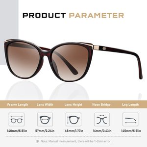 แว่นกันแดดทรงแคทอายสุดฮิตสำหรับผู้หญิง แฟชั่นทรงแคทอาย ป้องกันรังสียูวี 400 - Product Image 5