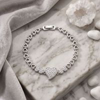 Bracelet à maillons en laiton plaqué or 18 carats avec zircon, serti clos, pour cadeau unisexe, service de fabrication de moules ajourés classiques