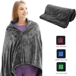 Electric Heated Shawl Fleece Warmth Unisex Solid Color Winter Cape Office Nap Warmer - Product Image 2