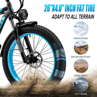 Vélo de montagne électrique K800 personnalisé avec moteur arrière sans balais au lithium, pneus larges 26*4, haute puissance, longue portée, 21 vitesses