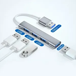 Hub 4 en 1 USB 2,0 3,0 a tipo C, adaptador USB a USB, cable ethernet para portátil y teléfono móvil