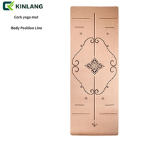 Set Mat Yoga Gabus Karet Alam Grosir, Kit Mat Fitness Biodegradable dengan Aksesoris Yoga untuk Studio