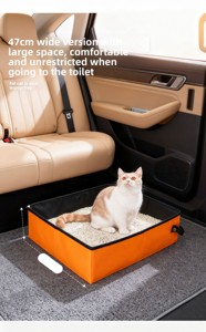 पोर्टेबल फोल्डिंग ऑक्सबर्ड कपड़े पर्यावरण के अनुकूल आयत कैट लिटर बॉक्स बड़ी क्षमता नए डिजाइन को साफ करने के लिए आसान - Product Image 2