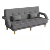Canapé-lit convertible multifonctionnel moderne et minimaliste en tissu, pliable, avec structure en bois massif, idéal pour les salons et les hôtels