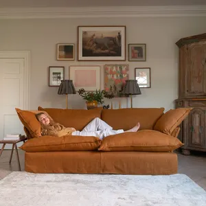 Vintage retro doux causeuse Brun <span class=keywords><strong>canapé</strong></span> salón cómodo 2 lugares dormeur Amour siege Canape meubles de Maison - Product Image 1