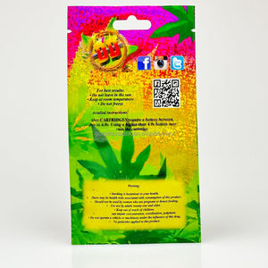 Sacs d'emballage personnalisés imprimés holographiques pour cosmétiques, avec fermeture éclair holographique, auto-scellants sur 3 côtés, petits sacs en Mylar avec fenêtre transparente - Product Image 6