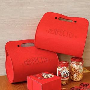 Sac à main rond en feutre au design moderne - Sac cadeau multifonction et ensemble de souvenirs avec couleur et logo personnalisables, haute qualité - Product Image 3