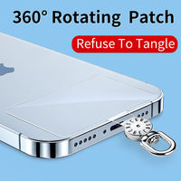 Lanière pour Téléphone Portable avec Patch, Attache Rotative, Plaquette Transparente en TPU, Accessoire Cellulaire et Housse Chaîne