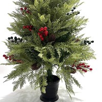Decoraciones Navideñas, Árbol de Pino Artificial de PVC Encriptado de 12 m, Adorno Grande para Exteriores, Color Blanco y Rojo