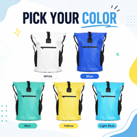 Sac isotherme étanche personnalisé avec logo, 30L, résistant à l'eau, sac à dos isotherme en PVC 500D avec poches latérales en maille