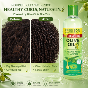 Wholesale Creamy Aloe <b>Shampoo</b> Infused with Olive Oil Deep Cleansing and Moisturizing for Relaxed and Natural Hair 480ml - Product Image 2