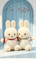 Jouet en peluche enfant en gros de l'usine Lisa, lapin amusant en peluche, couleurs bleu et rouge, jouets en peluche Miffy