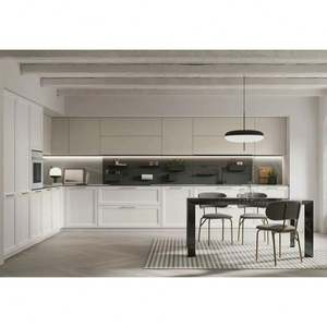 Meuble de cuisine moderne autoportant, coulissant, sur mesure, style américain, modulaire, finition brillante, cuisine ouverte, meuble de cuisine simple - Product Image 1