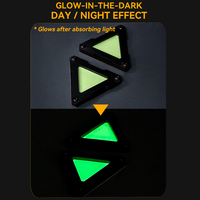 Autocollant triangulaire d'avertissement phosphorescent pour véhicule, marque réfléchissante lumineuse en plastique ABS, étanche, décoratif pour moto