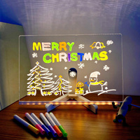 Tableau effaçable en acrylique Guangli 20x20cm avec câble USB, source de lumière LED, taille moyenne, design moderne, idéal comme cadeau pour enfants
