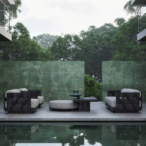 Ensemble de canapés d'extérieur en teck massif pour piscine, hôtel, jardin, terrasse - Product Image 6