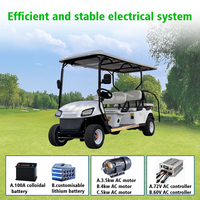 Carrito de Golf Eléctrico Tarion Nuevo de 6 Plazas con Motor de Litio de 3.5kW, Estructura Ligera de Acero, Alcance de 90 km, Velocidad de 30-50 km/h, para Resorts de Alta Gama