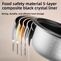 Autocuiseur Électrique Multifonctionnel en Alliage d'Aluminium et Plastique avec Panier Vapeur, Protection Anti-Ébullition à Sec, Capacité 3L