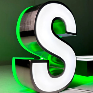 Letrero de letras de luz con logotipo 3D, letras de canal retroiluminadas decorativas <span class=keywords><strong>Led</strong></span>, fuente de luz de neón para decoración de edificios, fuente de alimentación CC - Product Image 1