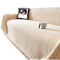 Housse de canapé antidérapante en gros, motif arête de poisson, couverture intégrale, universelle 3 places et en forme de L, compatible animaux domestiques