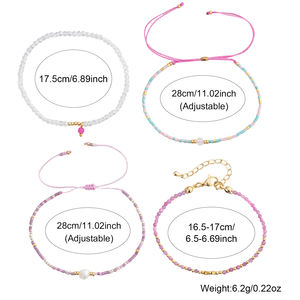<span class=keywords><strong>Bracelet</strong></span> en perles de cristal plaqué or 18 carats Go2boho, <span class=keywords><strong>bracelet</strong></span> en corde réglable, ensembles de bijoux tendance, bracelets en pierre naturelle pour femmes - Product Image 5