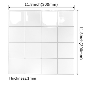 壁タイル3Dシンプルな白い自己接着壁紙家の装飾皮とスティックバックスプラッシュ - Product Image 3