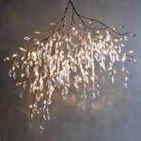 Lustre en cristal en forme de branche de fleurs de luxe, nouveau, pour villa de luxe, salon, salle à manger