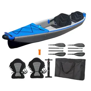 New Design Foldable Pvc Drop Stitch Inflatable Kayak Two Person For Fishing