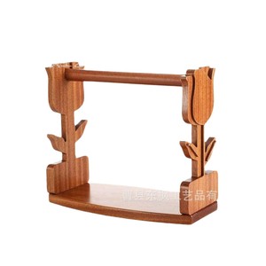 Wooden Spool Holder Flower Shape Solid Wood <b>Desktop</b> Knitting Yarn Rack Craft Tool <b>Shelf</b> - Product Image 1