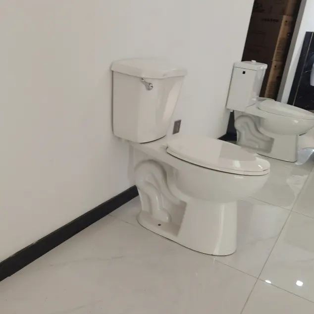 Medyag toptan banyo sıhhi tesisat WC Commode klozet uzatılmış sifon iki parçalı tuvalet