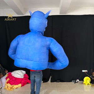 Figura Inflable Gigante de Calavera Azul para Halloween, Fiestas Temáticas de Terror, Eventos en Bares y Parques de Diversiones con Temática de Terror - Product Image 4