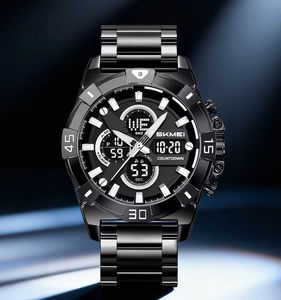 Montre-bracelet numérique de luxe Skmei 2593 pour homme, étanche, en acier inoxydable, à quartz, haute qualité, tendance - Product Image 4