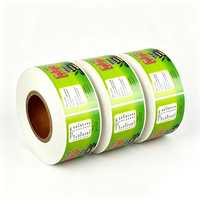 Op maat gemaakte glanzende waterdichte gecoate papieren rol-etiketten, zelfklevende stickers, gestanst, UV-druk, multi-vormig, food grade, aanpasbaar