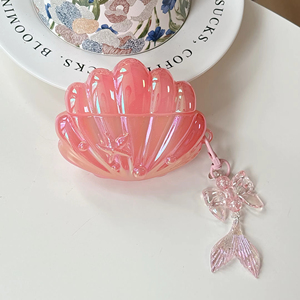 <span class=keywords><strong>Funda</strong></span> de lujo <span class=keywords><strong>rosa</strong></span> con diseño de conchas para auriculares Airpods 4 3 2 1 Pro2, <span class=keywords><strong>funda</strong></span> protectora anticaídas, accesorios suaves para auriculares - Product Image 4