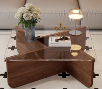 Table basse moderne minimaliste carrée en verre trempé résistant aux rayures, petite taille, style italien, pour salon