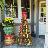 Sapin de Noël artificiel pliable de 180 cm, pré-éclairé, fonctionnant sur piles, directement de l'usine de Yiwu, pour Noël, La Navidad